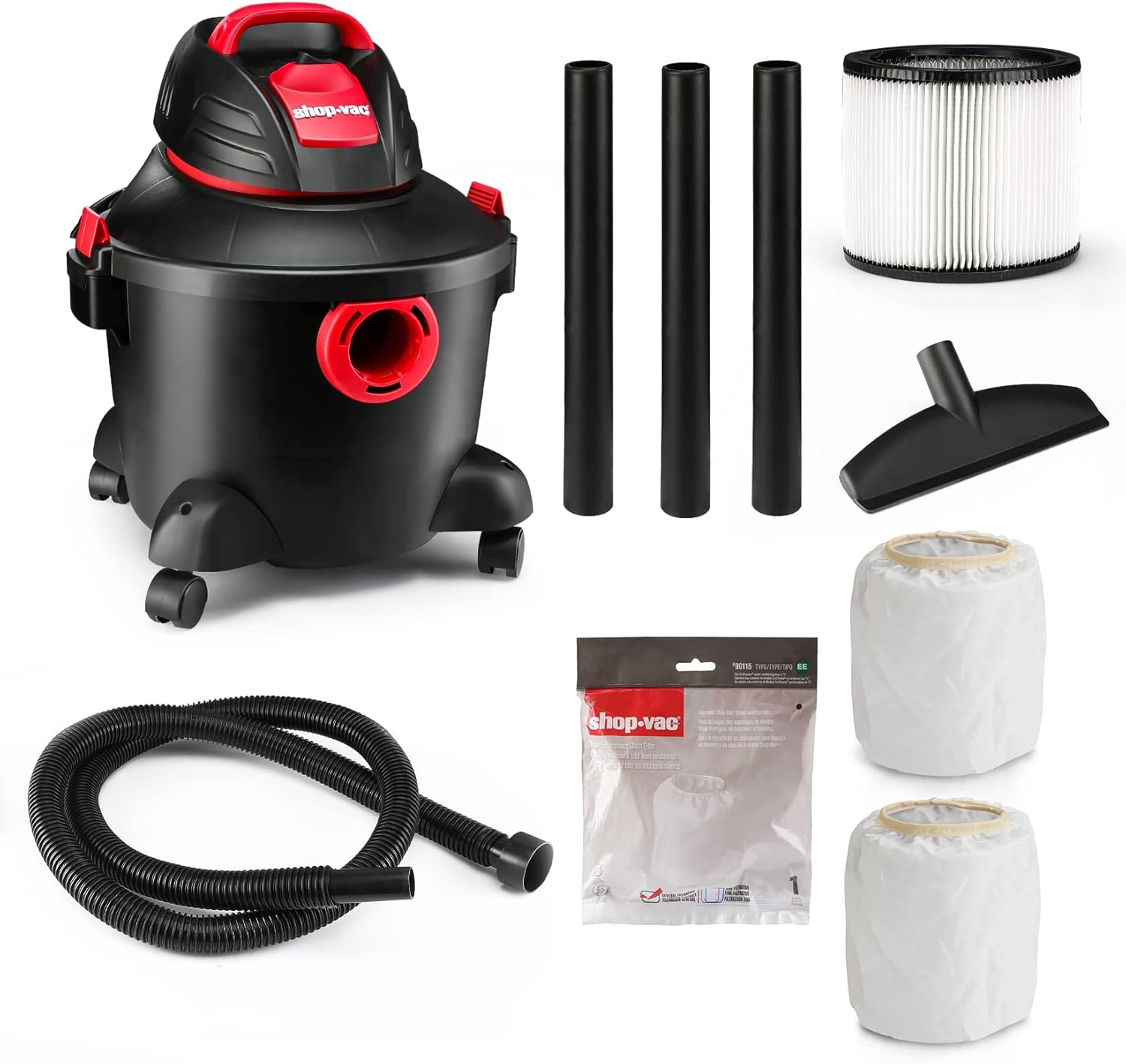Shop-Vac 6 Gallon 3.0 Peak HP Wet Dry Vacuum+ 90115 Dacron Cloth Filter