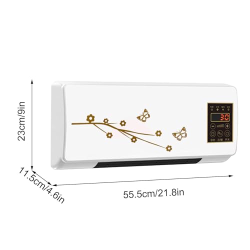 Wall Mounted Mini Mini Air Conditioner,2 in 1 Wall Mounted Air Fan Cooler and Heater Combo with Remote Control,2000W Portable Wall Mounted Ac and Heater Combo for Bathroom, Bedroom, School, Office
