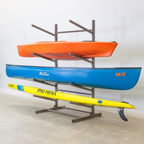 Freestanding G-Watersport Kayak and SUP Outdoor Storage Rack, Heavy Duty Adjustable Weatherproof Stand