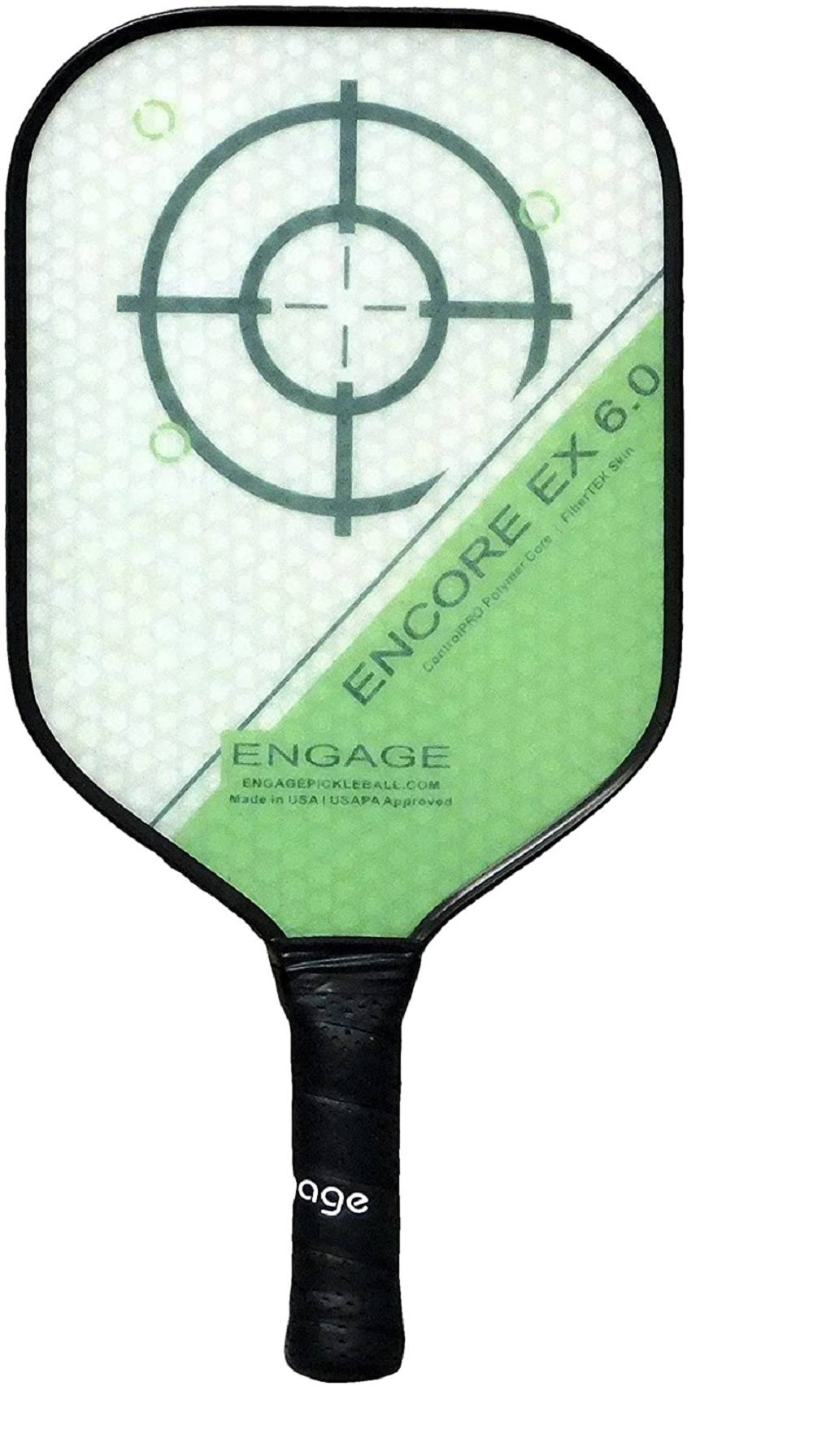 Engage Pickball Encore EX6.0 Thicker Core 7.5 - 7.8 OZGREEN Lite Thin Grip Paddles