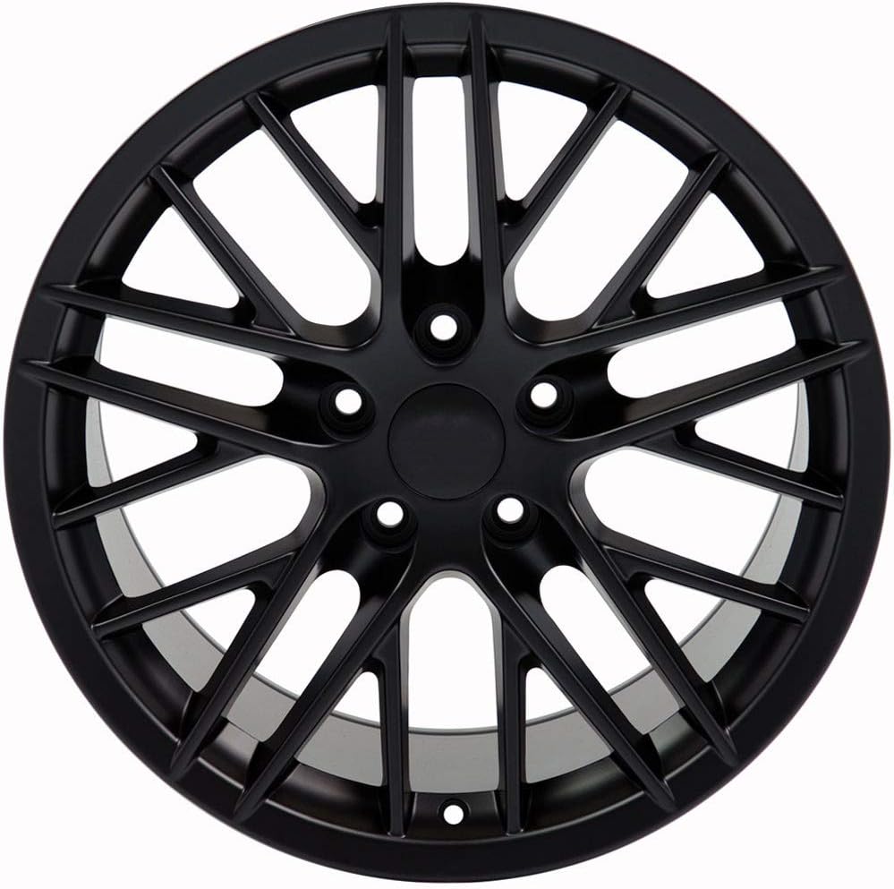 Partsynergy Replacement For 17" Rim fits 1997-2004 Chevrolet Corvette C6 ZR1 Style Satin Black 17x9.5 Wheel
