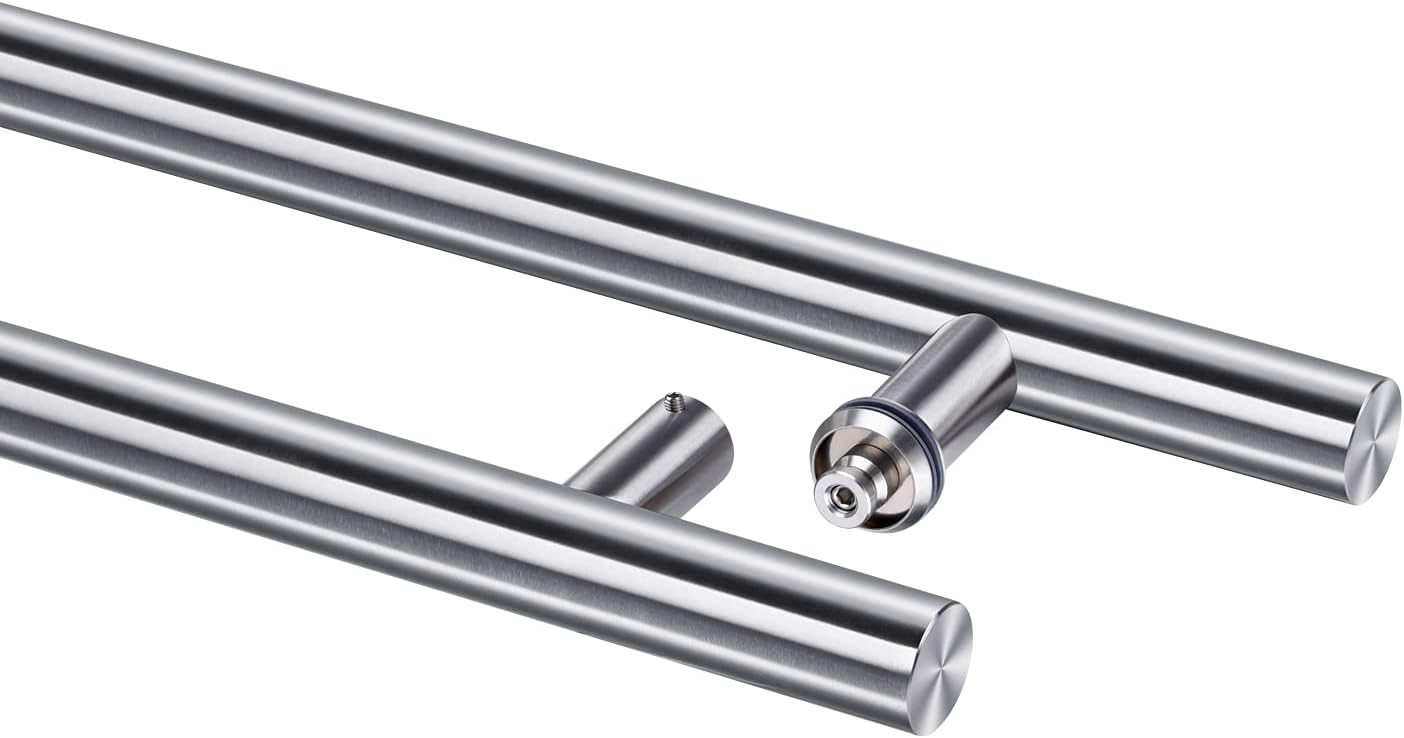 TOGU TG-6012 36 inches Solid Standoffs Heavy-duty Commercial Grade-304 Stainless Steel Push Pull Door Handle/Barn Door Pull Handle/ Glass Pulls , Full Brushed Stainless Steel Finish