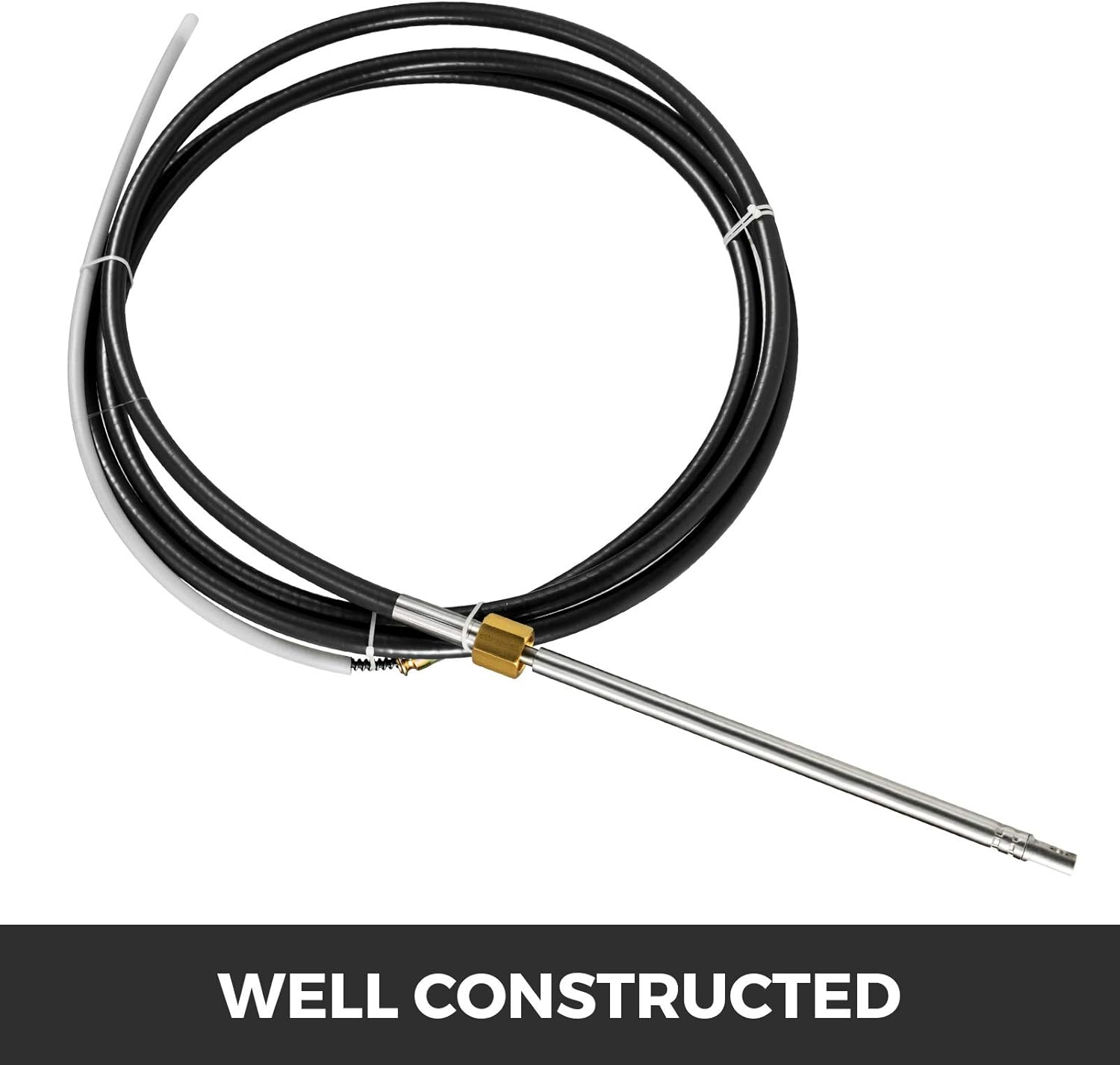 Bestauto Boat Steering Cable 14ft Rotary Mechanical Steering Cable 14' Outboard Steering Cable for Single Station Boat Marine Boat Control Steering Cable