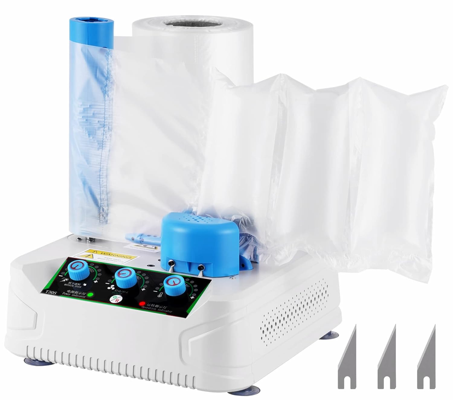 Air Cushion Machine 32ft/min Air Pillow Machine Portable Air Cushion Wrap Machine 300L/min for Shipping, Packing Supplies