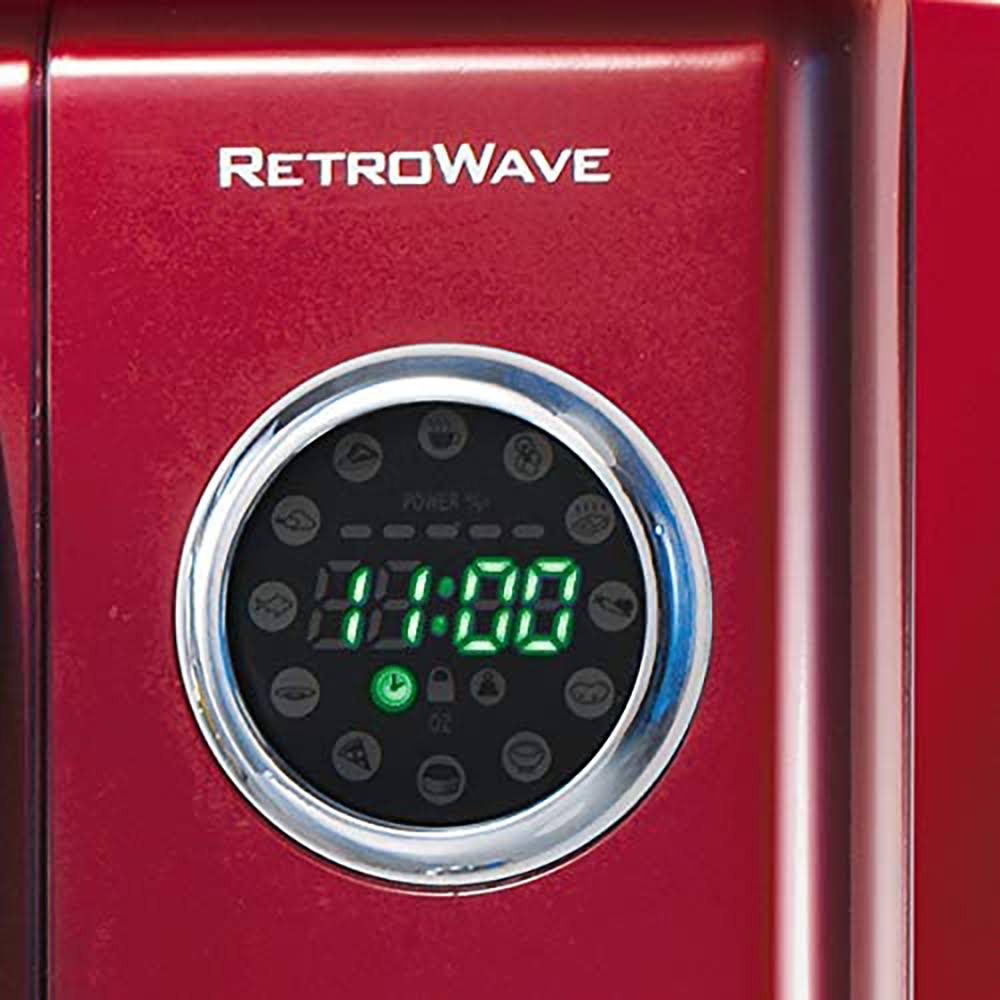 Nostalgia RMO4RR Retro Large 0.9 Cu ft Countertop Microwave Oven Metallic Red