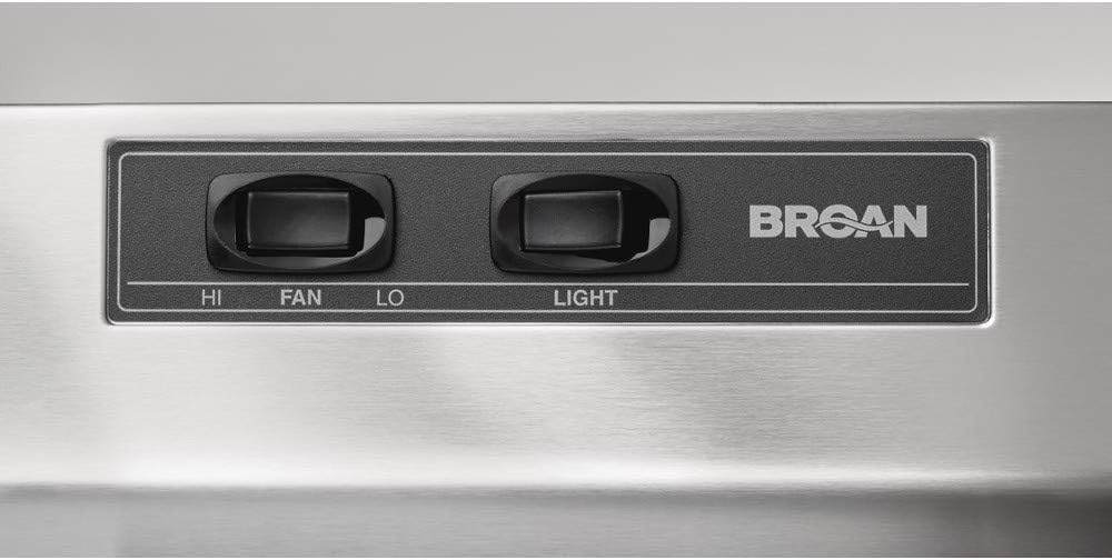 Broan-NuTone 403004 Range Hood Insert with Light Exhaust Fan for Under Cabinet, 30, Stainless Steel, 6.5 Sones, 160 CFM