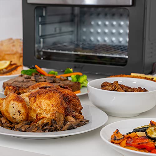 Deco Chef 24 QT Countertop 1700 Watt Toaster Oven with Built-in Air Fryer and Included Rotisserie Assembly, Grill Rack, Frying Basket, and Baking Pan