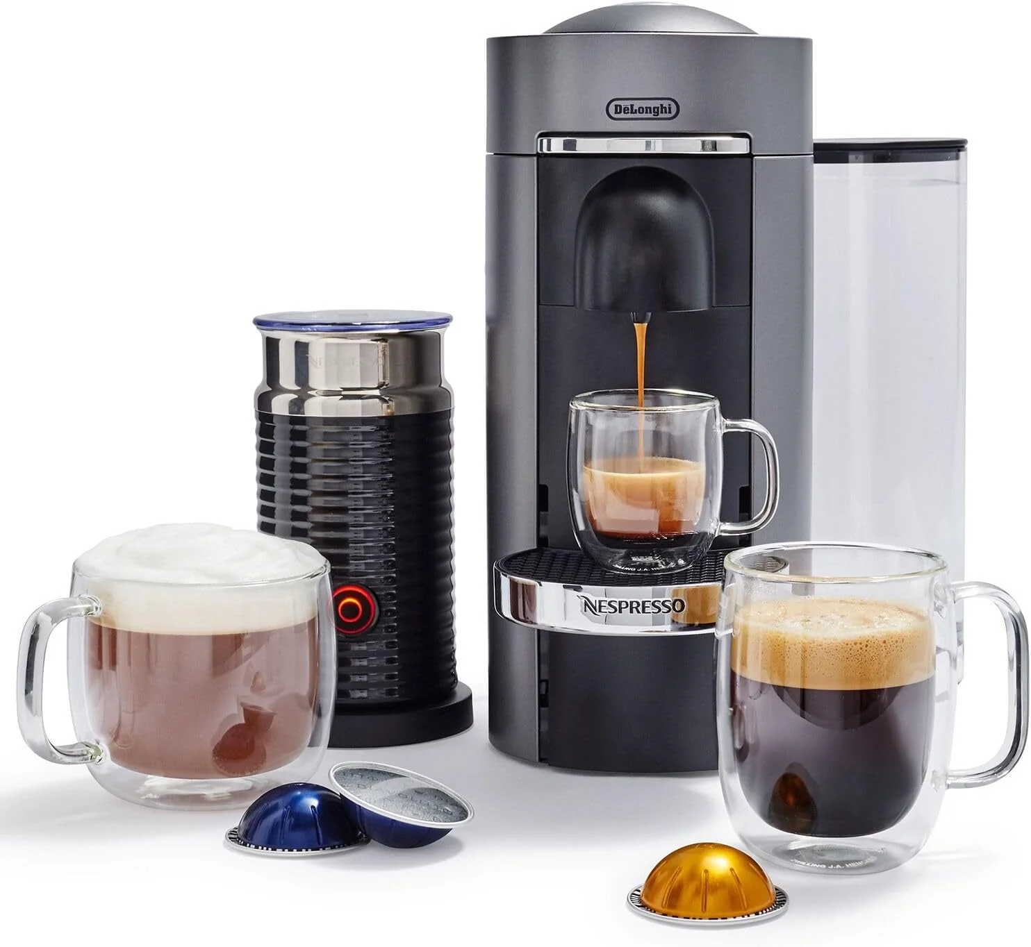 Nespresso Vertuo Plus Coffee and Espresso Machine by De'Longhi with Aeroccino, Limited Edition, Black Matte
