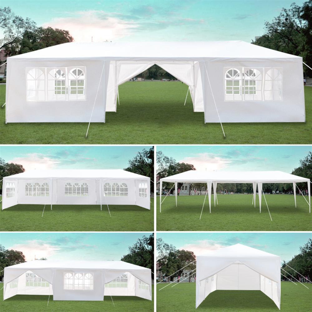 30'x 10' Outdoor Party Tent, Patio Wedding Gazebo Waterproof White Canopy with Sidewalls Party Wedding Tent Cater Events Pavilion Beach BBQ
