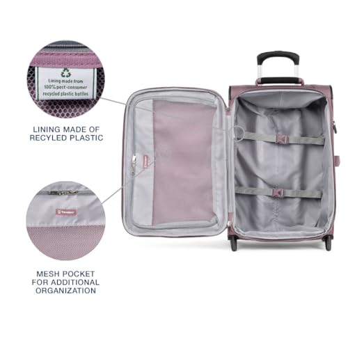 Travelpro Maxlite 5 Softside Expandable Upright 2 Wheel Carry on Luggage, Lightweight Suitcase, Men and Women, Burgundy, Carry On 22-Inch