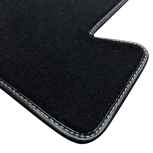 Lloyd Mats Heavy Duty Premium Black Binding with White Thread Carpeted Floor Mats for Corvette C8 2023-ON LogoMats - 2PC - Fronts