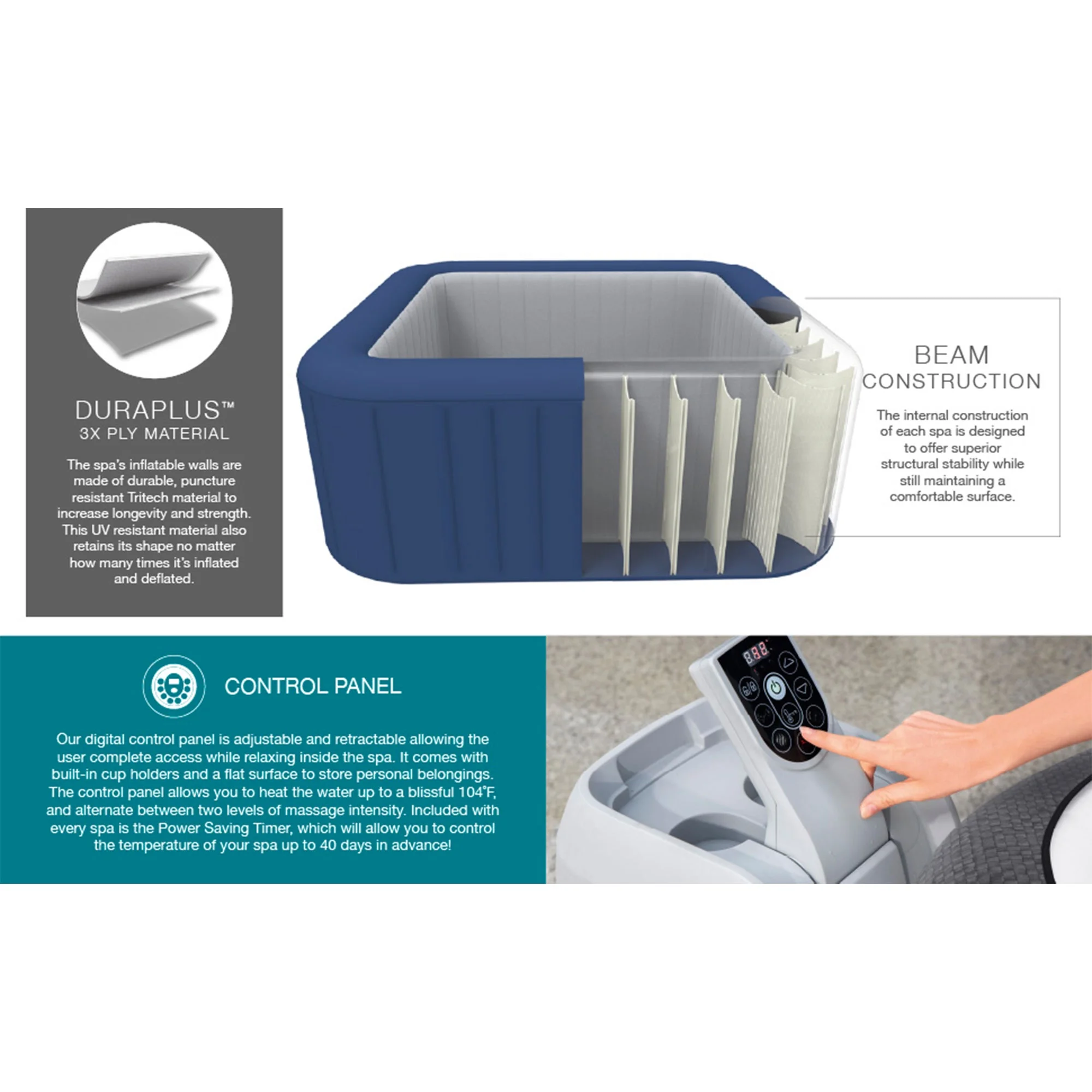 Coleman SaluSpa 4 Person Inflatable Hot Tub w/ Raising Balancing Chemicals