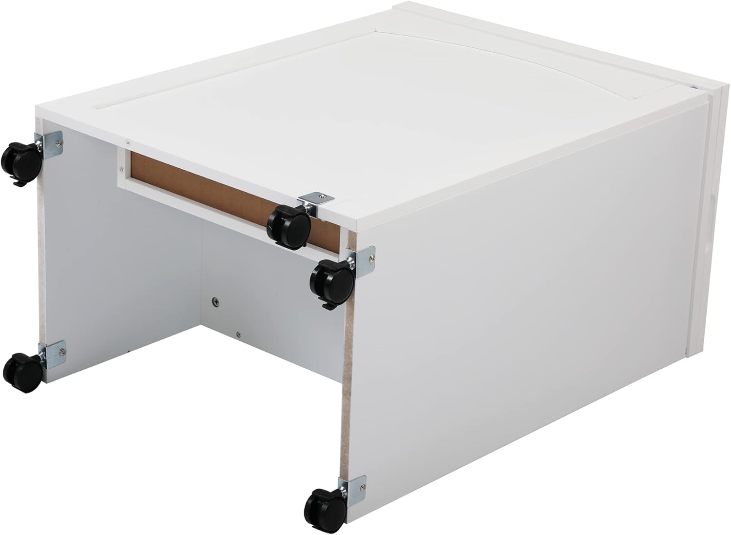 Sewing Table, Foldable Craft Table with Storage, Sewing Machine Table Desk with Cabinet, White