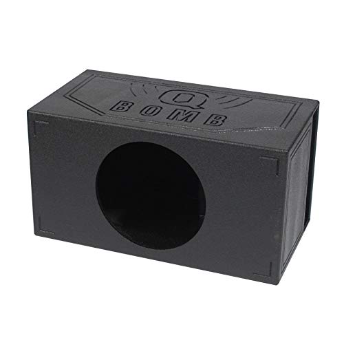 Q Power Q Bomb Series 15 Inch Ported Car Subwoofer Sub Box Enclosure with Single Vented Chamber Design and Black Bed Rhino Liner Spray Finish, Black