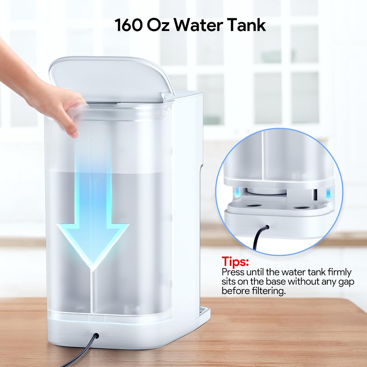 Reverse Osmosis System Countertop Water Filter, Ivory White