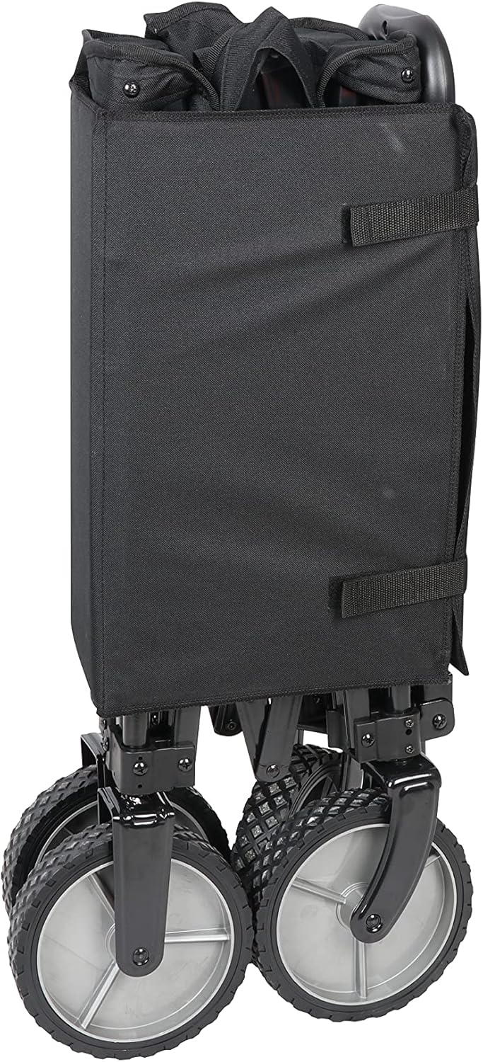 Folding Collapsible Multipurpose Camp Wagon Cart - Beach, Outdoor and Camping, Black, 35.50 x 18.90 x 21.60 Inches