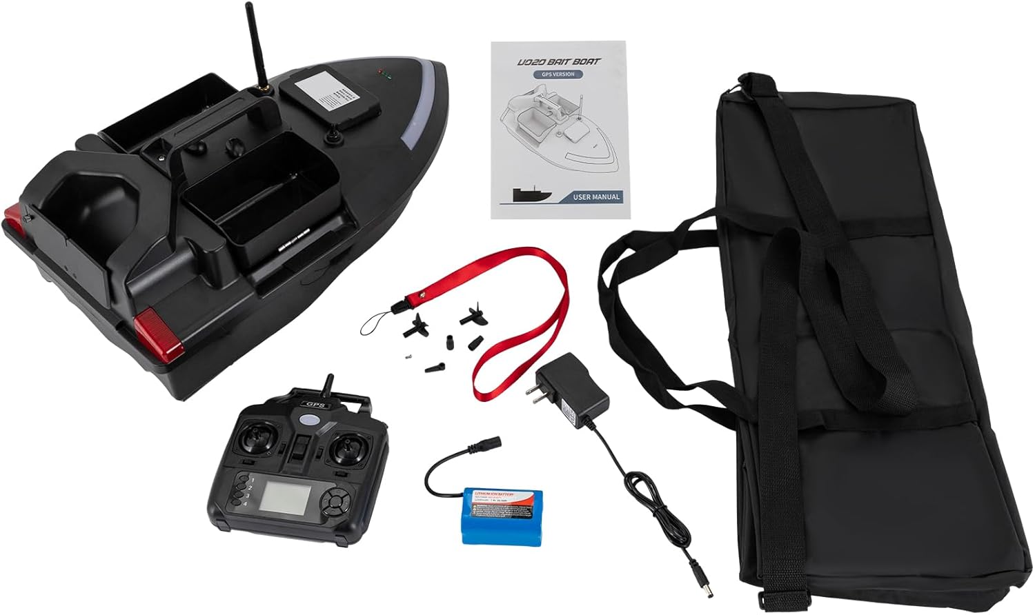 Bait Boat for Fishing 500m Remote Control GPS Fishing Bait Boat Fishing Boat, Automatic Route Correction, 4.4lbs Tank Capacity