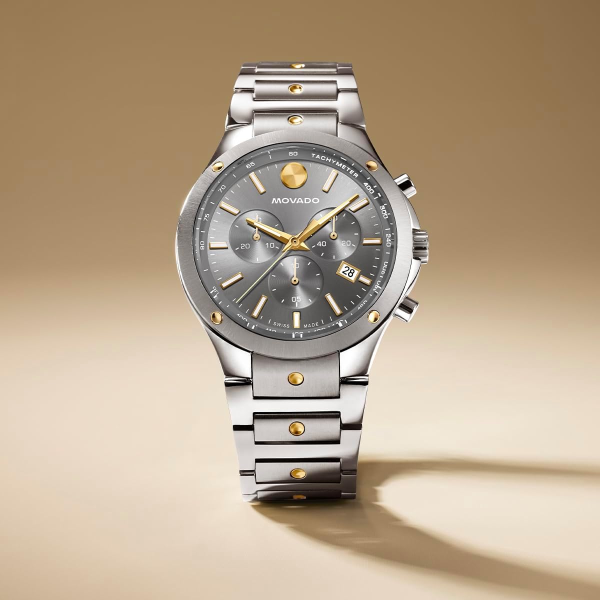 Movado SE Men's Sport Watch - Swiss Quartz Chronograph Movement, Stainless Steel Link Bracelet - 5 ATM Water Resistance - Luxury Fashion Timepiece for Him - 42mm