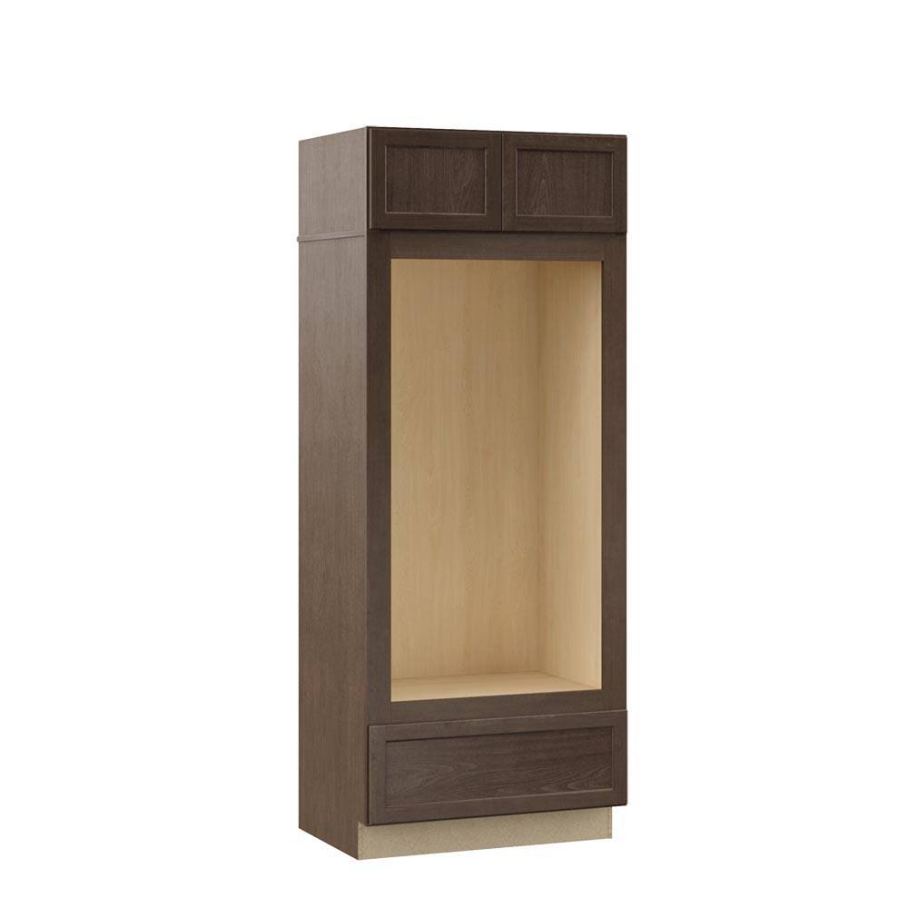 Hampton Bay Shaker Assembled 33x84x24 in. Double Oven Kitchen Cabinet in Brindle