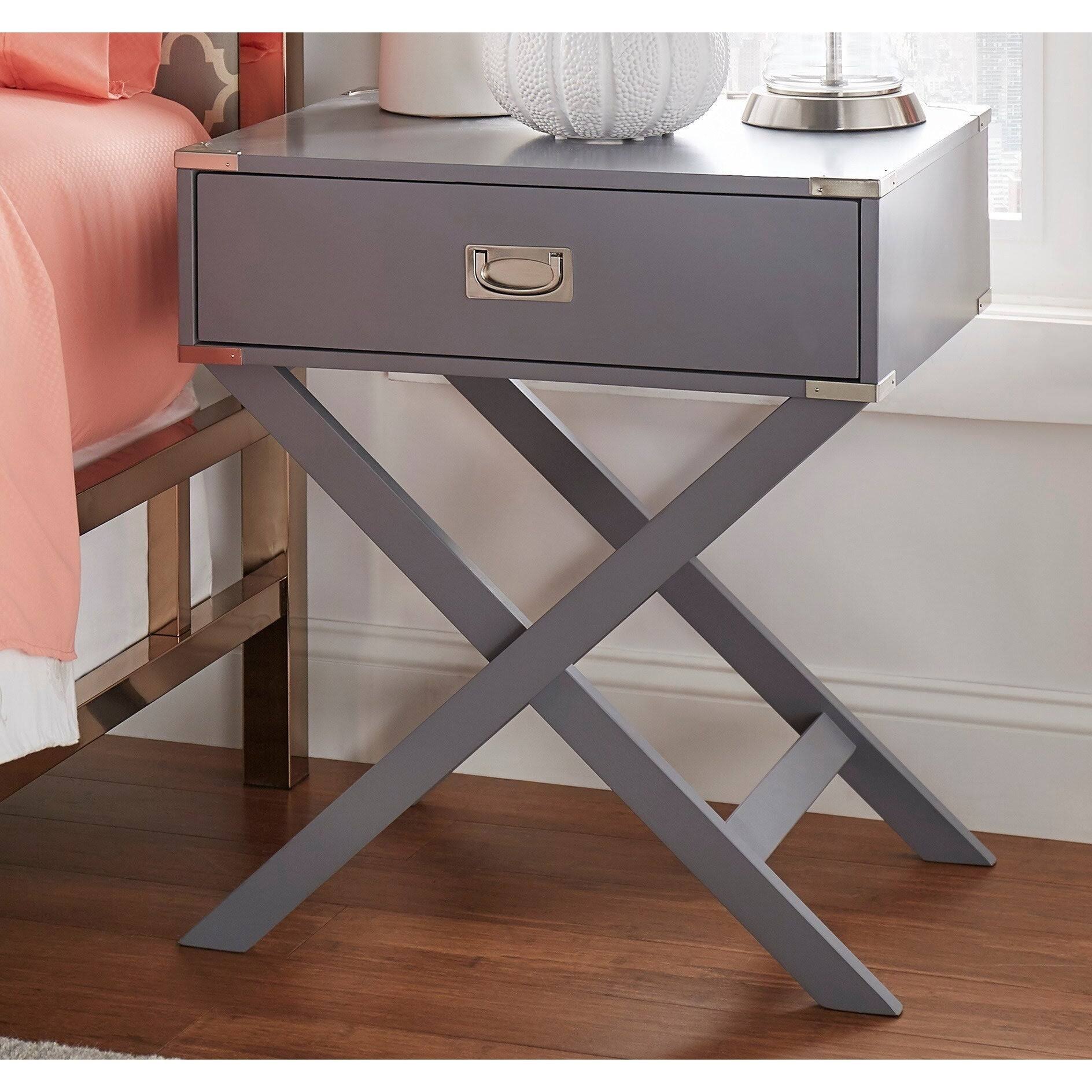 Kenton x Base Wood Accent Campaign Table by Inspire Q Bold - Espresso