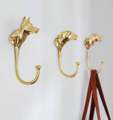 Cast Brass Dog Hook C104946