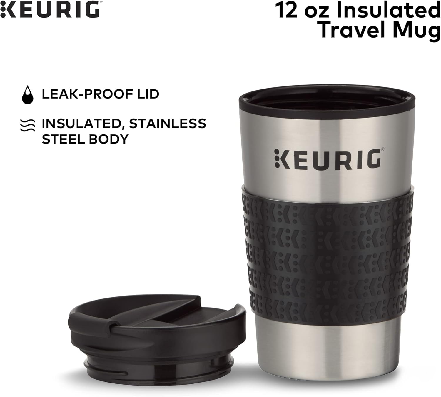 Keurig K-Mini Plus Single Serve K-Cup Pod Coffee Maker with Travel Mug (1 Count) Bundle