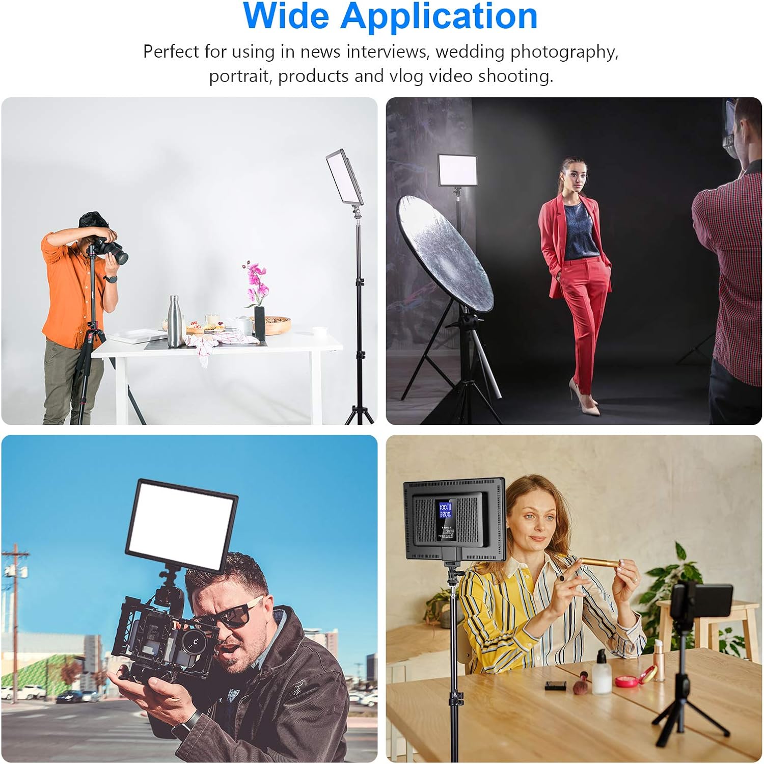 Neewer Ultra-Thin LED Soft Light Panel with LCD Display, Built-in Lithium Batteries, Dimmable Bi-Color 3200-5600K CRI95+ On Camera Video Light for Photography YouTube TikTok Live Stream Zoom Meeting