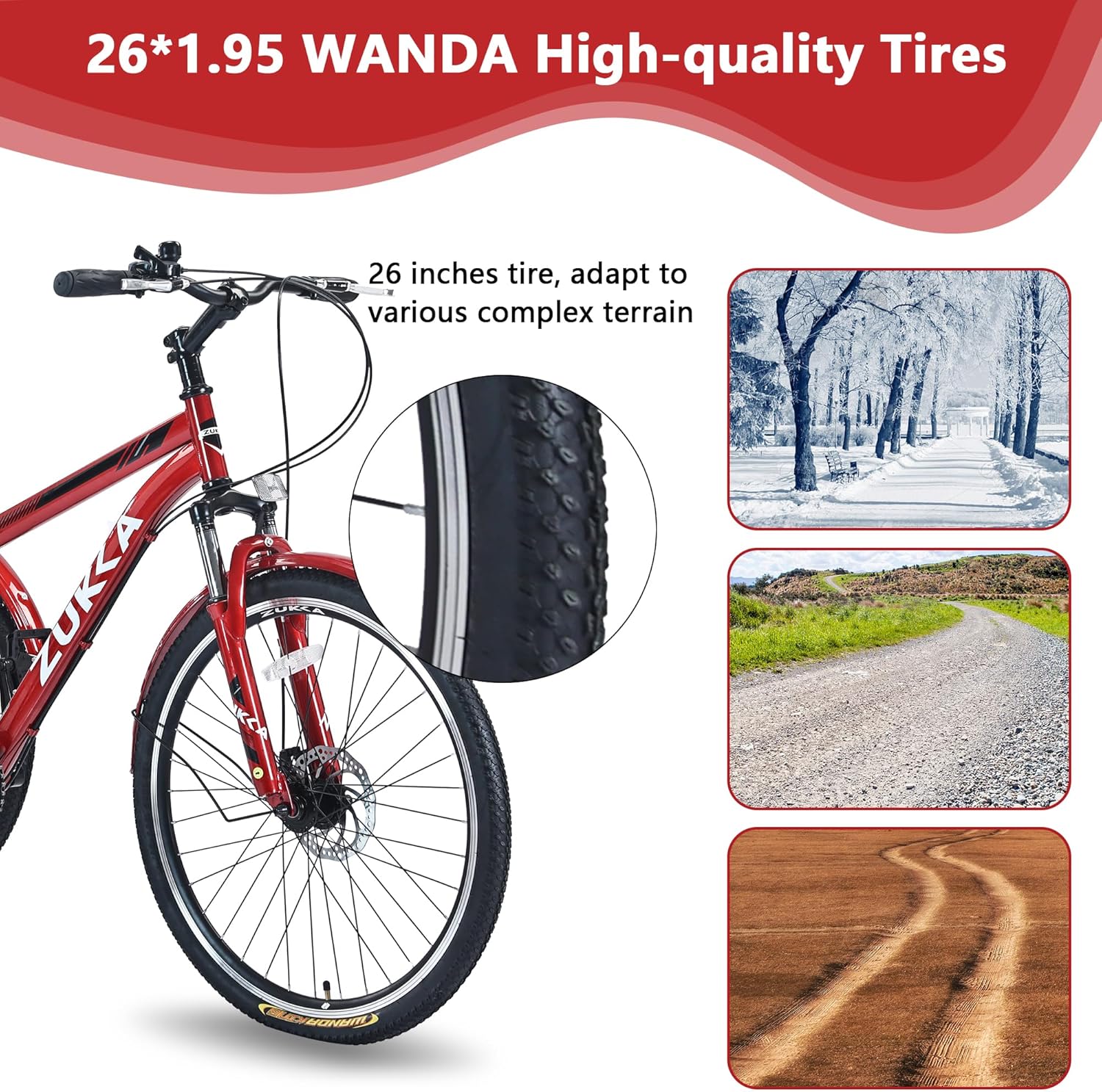 Adult Tricycle Bike,7-Speed Mountain Tricycle,26-Inch 3 Wheels,Comfortable Widen Saddle,Rear Integrated Shopping Basket