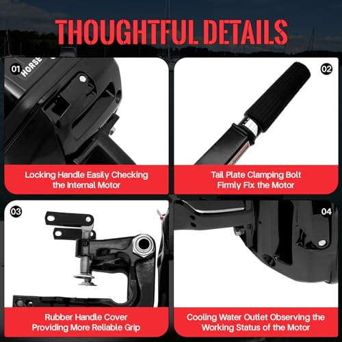 Outboard Motor Boat Motor Kayak Engine Fishing Boat Motor Water Cooling & CDI for Canoes, Dinghies, and Inflatable Boats | US Stock