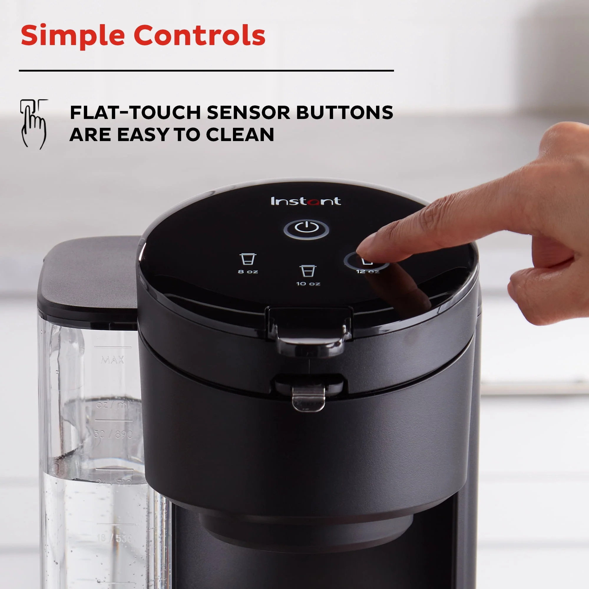 Instant Solo Café 2-in-1 Single Serve Coffee Maker for K-Cup Pods and Ground Coffee, Black