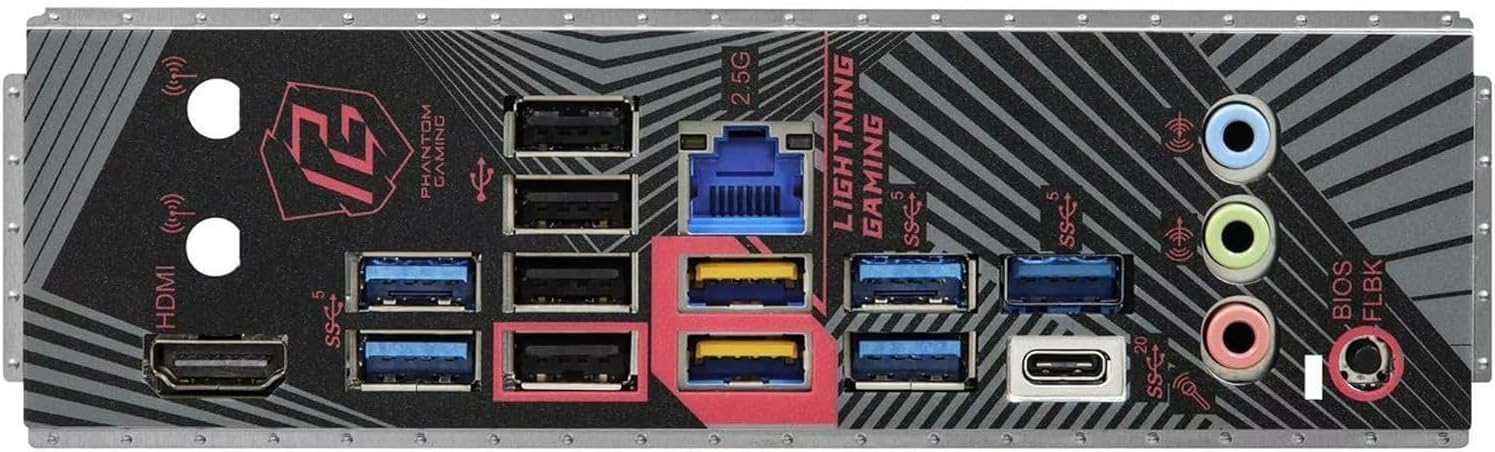 ASRock B650 PG Lighting AM5 ATX Motherboard Bundle with AMD Ryzen 5 7600X, 4 Slots DDR5, PCIE 4.0 x16, 3 M.2 Slots, 2.5Gb LAN, 7.1 Nahimic Audio, Rear USB3.2 Gen2x2 Type-C, 14+2+1 Power Phase