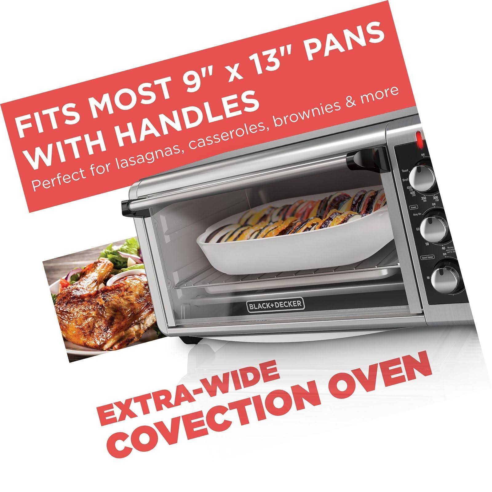 Black+decker TO3250XSB 8-Slice Extra Wide Convection Countertop Toaster Oven