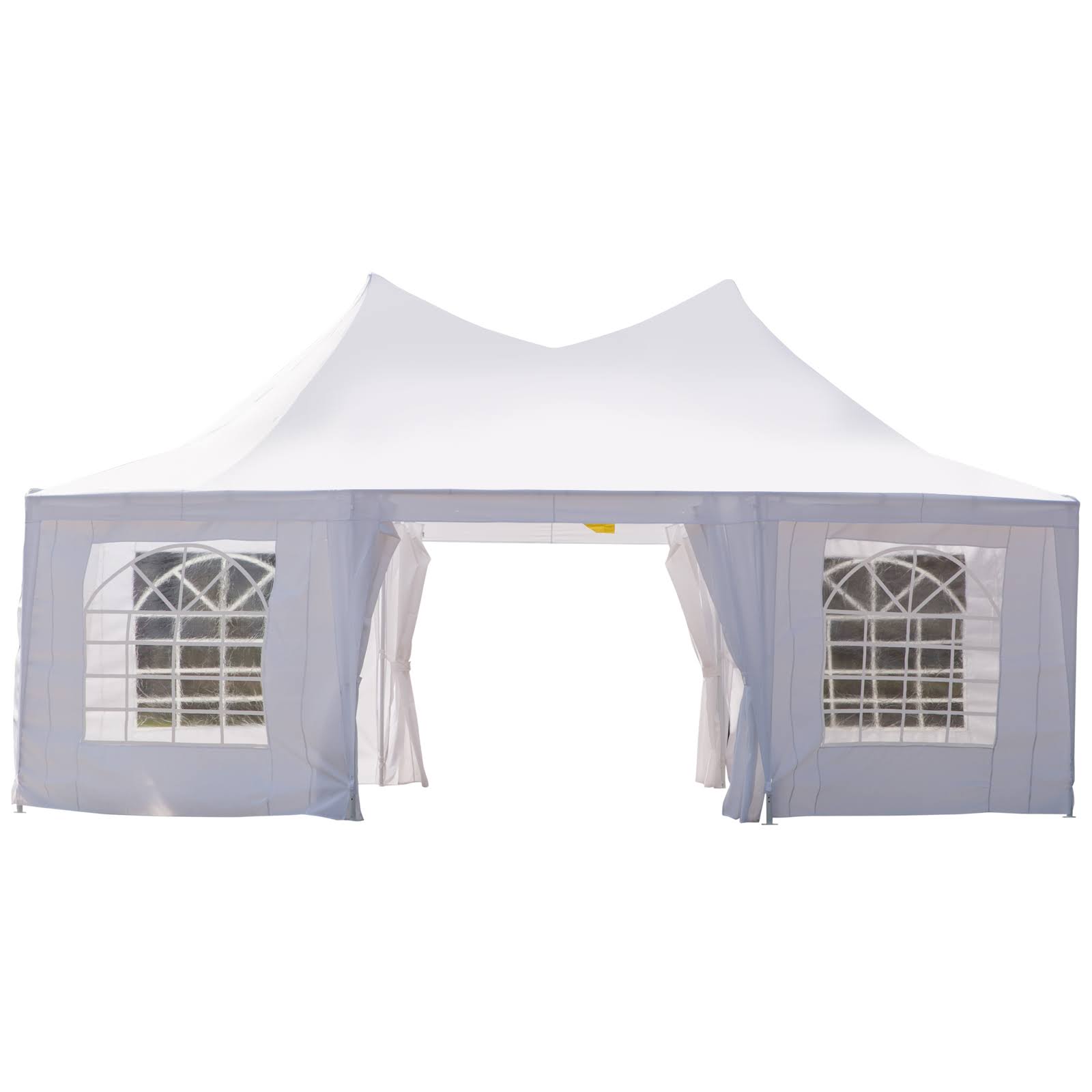 Outsunny 22 x 16 Large Octagon 8-Wall Party Canopy Gazebo Tent - White