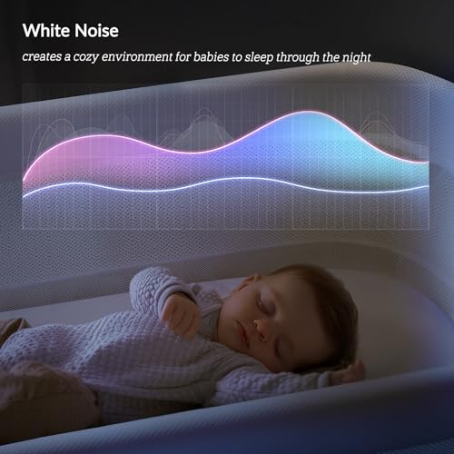 Rocking Bassinet for Baby 3 Speeds, Smart Motion Detection, Electric Bedside Sleeper with 8 Soothing Music, Auto Bedside Crib for Infant, Grey