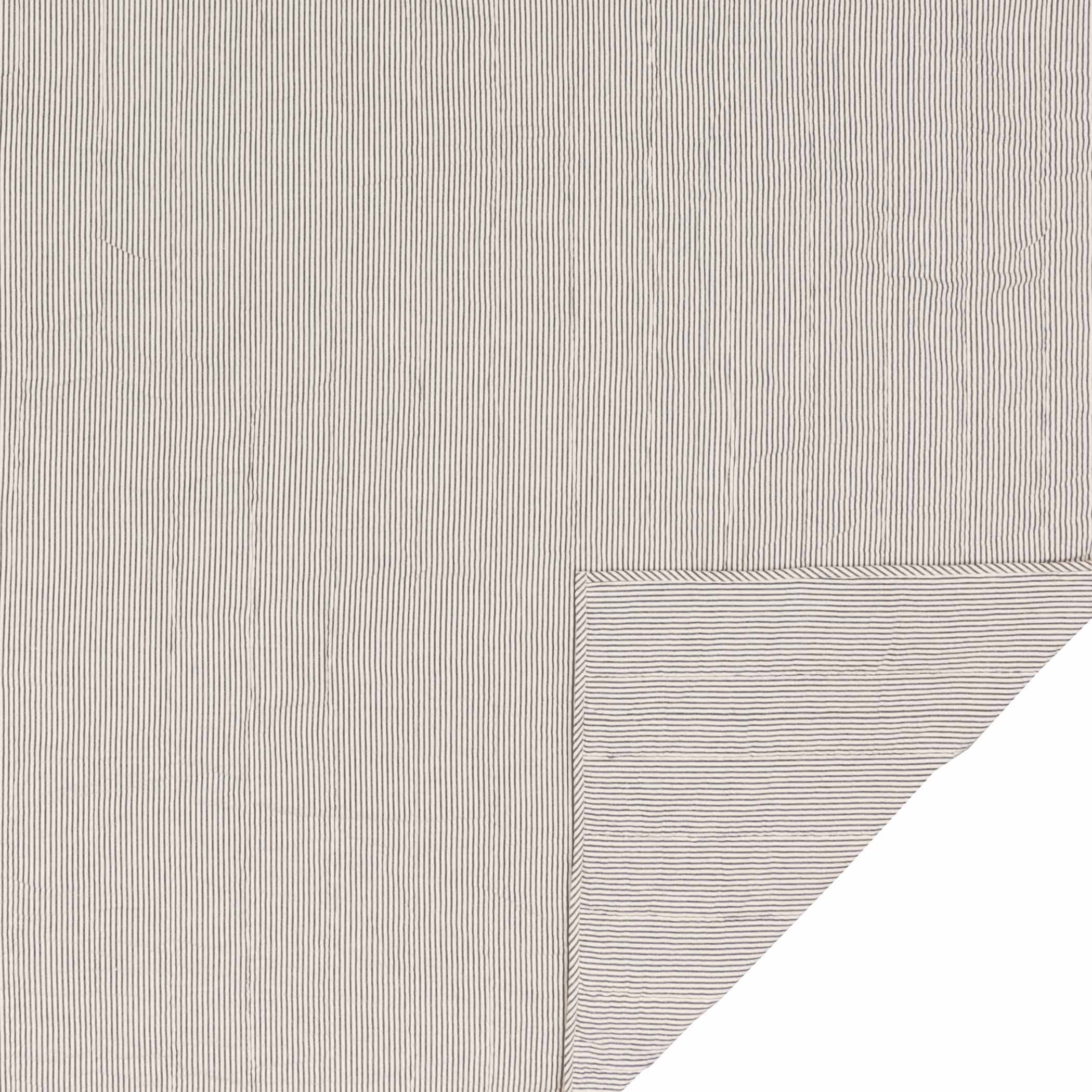 Hatteras Seersucker Blue Ticking Stripe Queen Quilt Coverlet