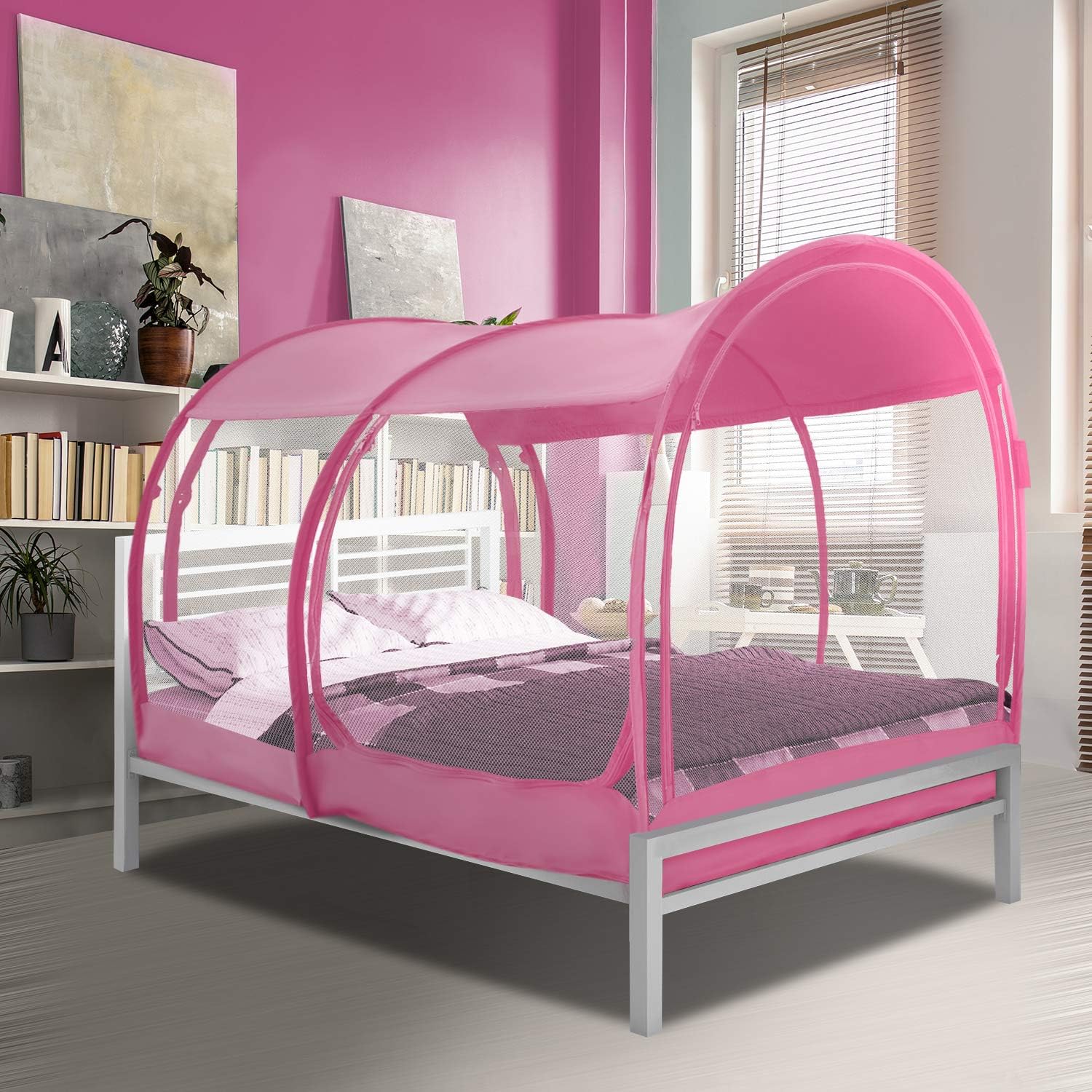 LEEDOR Bed Tent Dream Tents Bed Canopy Shelter Cabin Indoor Privacy Warm Breathable Pop Up Twin Size for Kids and Adult Patent Pending PitchBlack(Mattress Not Included)