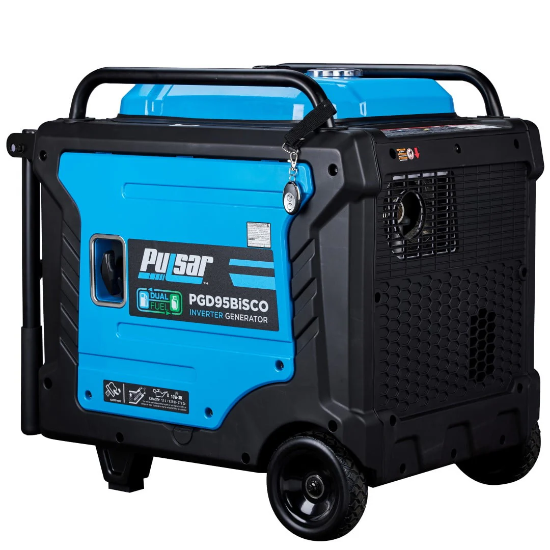 Pulsar 9,500 Watt Super Quiet Dual Fuel Inverter Generator with CO Alert and Remote Start