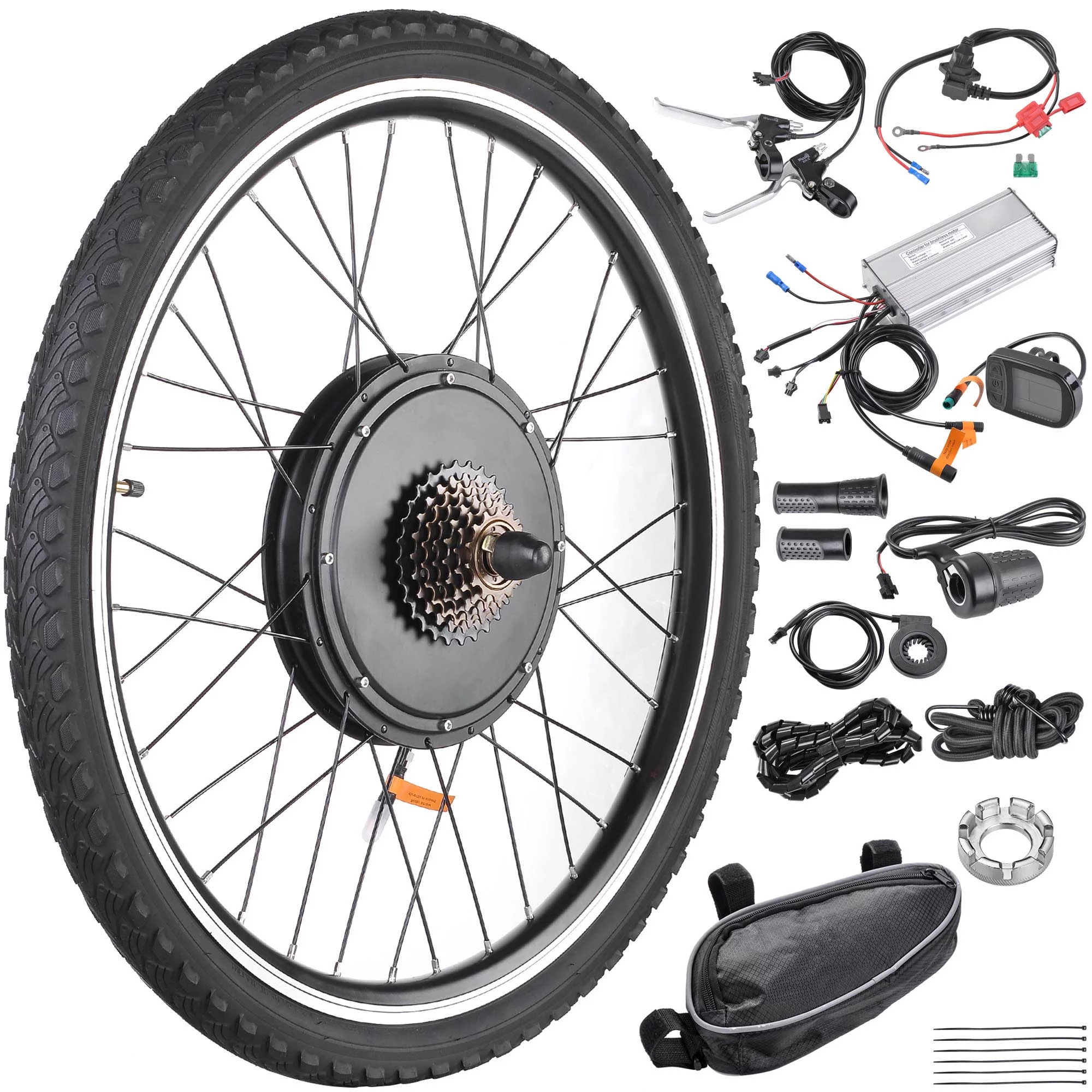 Yescom Electric Bike Conversion Kit 48V 1000W 26" Rear Wheel E-Bike Conversion Kit W/ LCD Display PAS