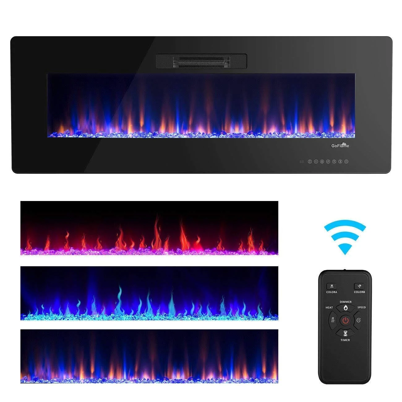 Recessed Wall Mounted Standing Electric Heater Electric Fireplace-50x22