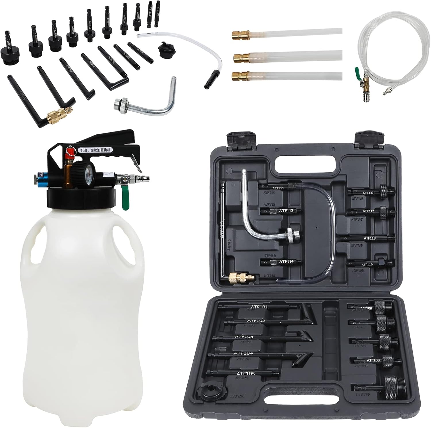 BELEY 10L Manual Automatic Transmission Fluid Refill Pump Set with 20 PCS Adapters to Change ATF Compatible with BMW
