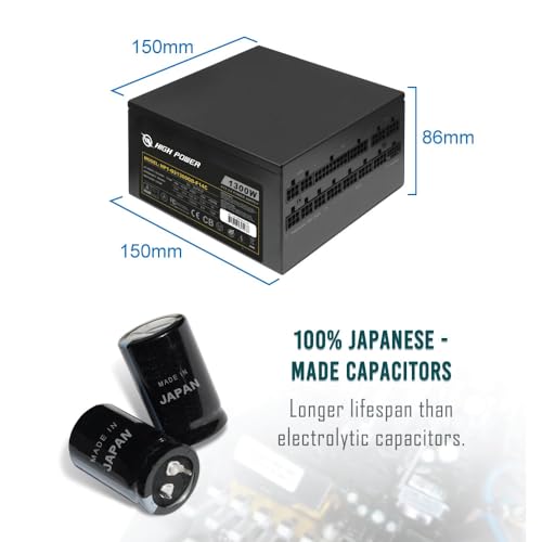 PC Computer Power Supply Modular 1000W 80 Plus Gold Certified ATX 3.0 & PCIE-5.0 Compliant, High-Performance, Efficiency, and Reliability. Active PFC, and All Protections