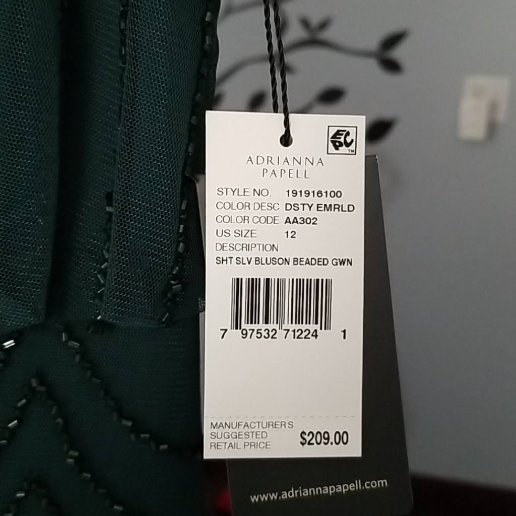 Adrianna Papell Beaded Blouson Gown - Green