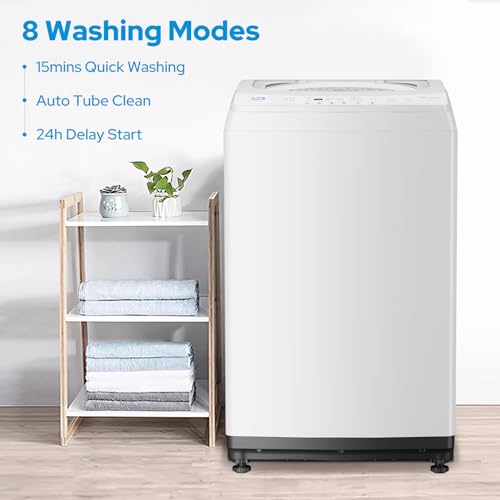 Smileader Washing Machine 2.0 Cu.Ft. Compact Full Automatic lavadora portatil for Apartments, RV, Dorms Portable Washer, White