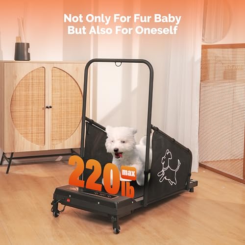 Dog Treadmill for Small/Medium/Large Dogs, Indoor Pet Exercise Machine Pacer Treadmills at Home with Remote Control, Dogs Cats Pacer Training Slatmill with LCD Display Screen and 2 Wheels, Black