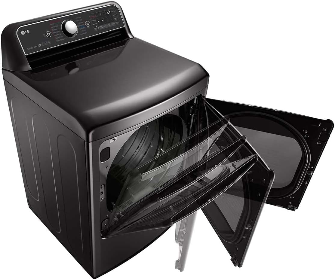 LG DLGX7901BE 7.3 CF Gas Dryer, EasyLoad Door, TurboSteam, ThinQ