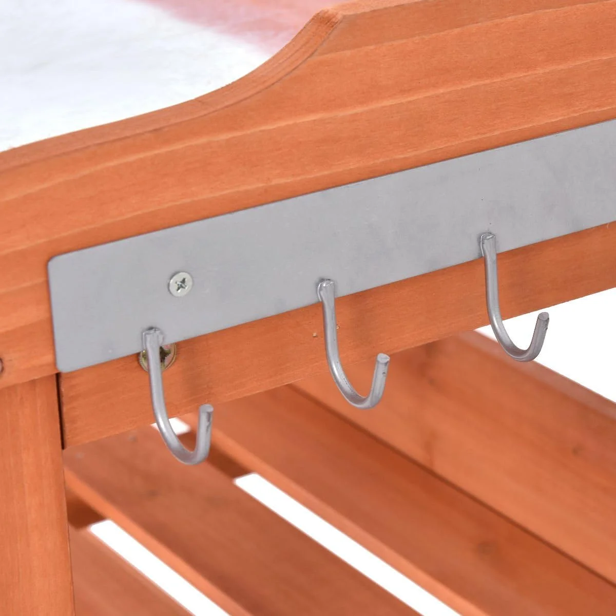 Outdoor Garden Wooden Potting Bench Work Station Table Tool Storage Shelf W/Hook