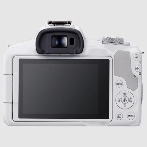 Canon EOS R50 Mirrorless Camera (White) with RF-S 18-45mm F4.5-6.3 is STM Lens 5812C012 Bundle with Deco Gear Photography Bag + 2 x Battery + 2 x 64GB Memory Cards + Accessories Kit