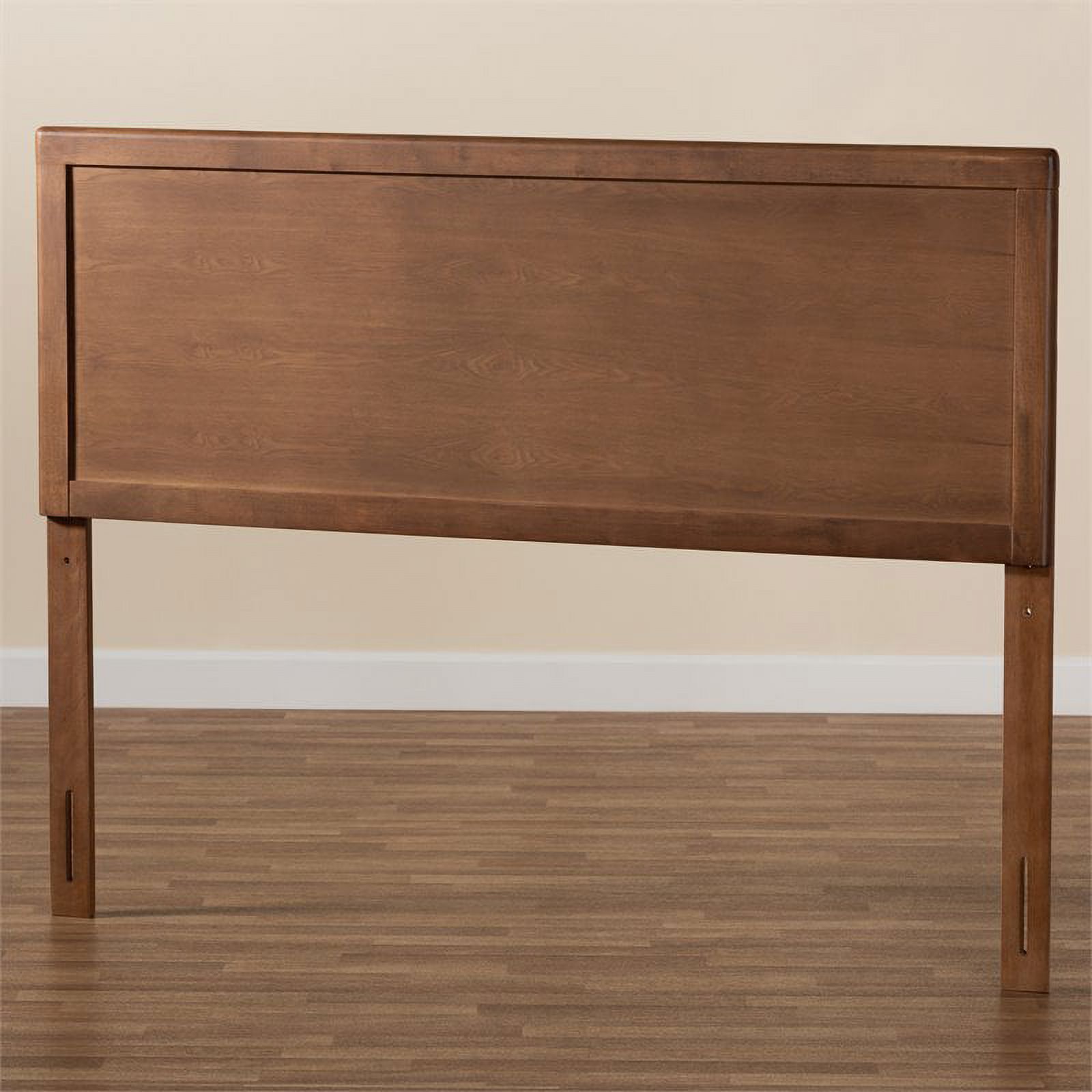 Bowery Hill Modern Rubber Wood/Engineered Wood Full Size Headboard in Walnut