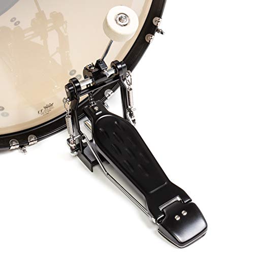 Ashthorpe 5-Piece Full Size Adult Drum Set with Remo Heads & Premium Brass Cymbals - Complete Professional Percussion Kit with Chrome Hardware - Red