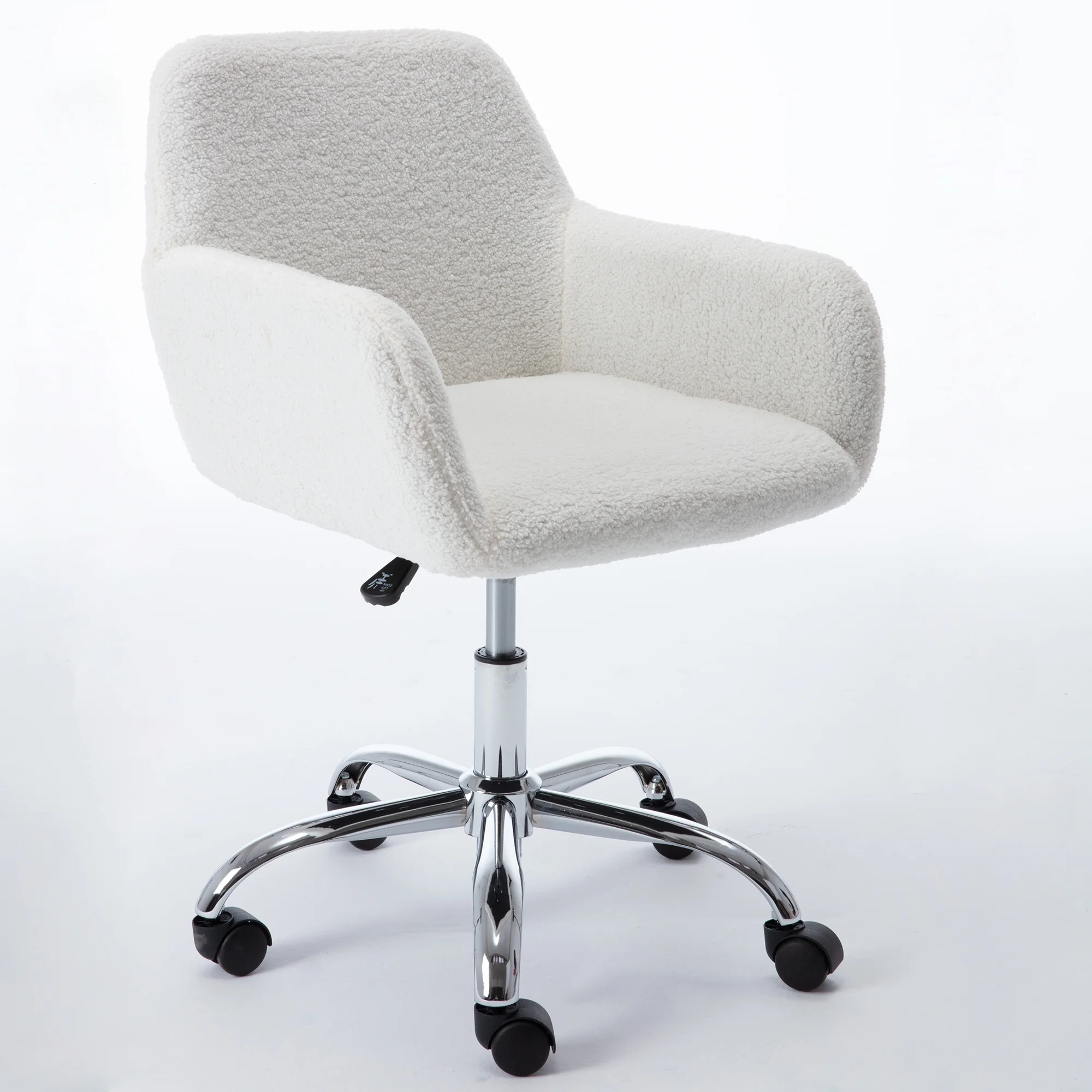 Tomshine Rustic Sherpa Office Chair, Ivory